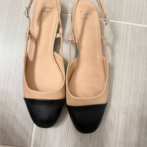 A New Day Tan and Black Elegant Heels